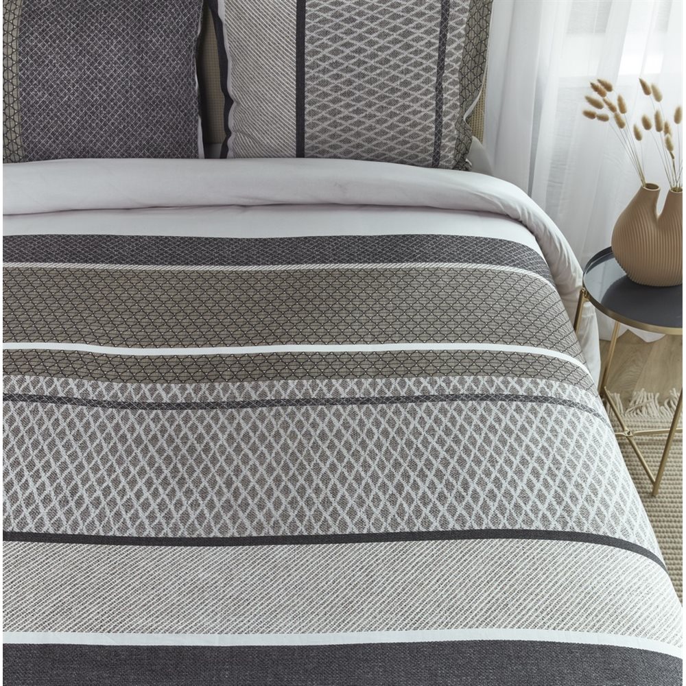 Jasmin grey and taupe duvet cover
